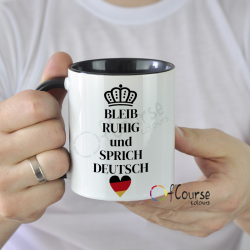 personalizowany czarny kubek dla najlepszego nauczyciela języka niemieckiego